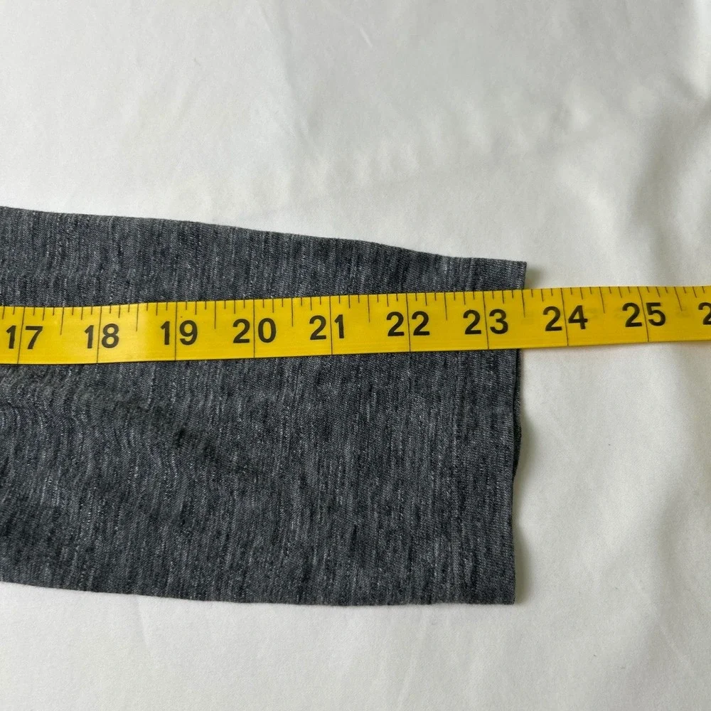 Banana Republic Mens Linen Blend Heathered Pullover Hoodie Size M Charcoal Grey